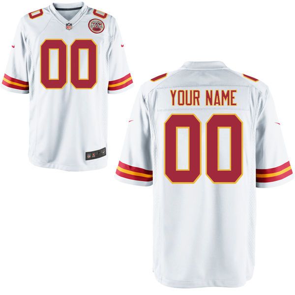 Youth Kansas City Chiefs Custom White Game NFL Jersey